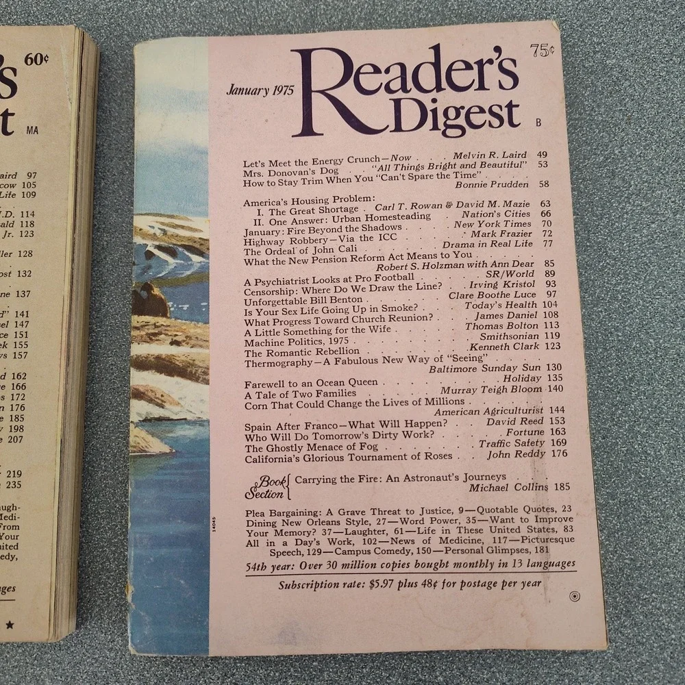 Vintage Reader's Digest November 1974 January 1975